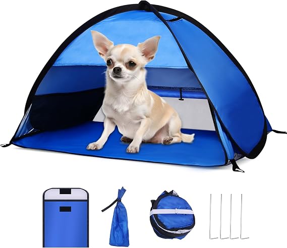 Beach Sun Shelters, Instant Sun Shade Canopy Head PopUp Canopy Automatic Shade Tent for Camping, Portable Windproof Waterproof with Mobile Phone Stand with Tent Nails, with Breathable Mesh, 80cm