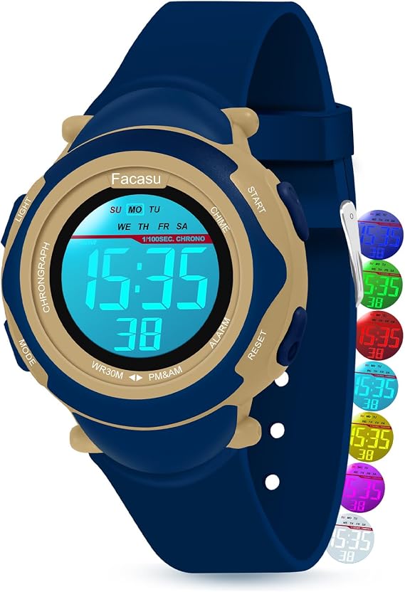 Kids Digital Watch for Girls Boys,Children's Waterproof Colorful Light UP Outdoor Sport Watch with Stopwatch Alarm-Kids Gifts for Girls Boys