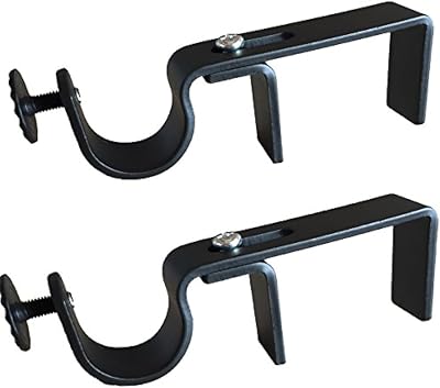 NONO Bracket - Outside Mounted Blinds Curtain Rod Bracket Attachment Black No Drill Curtain Bracket