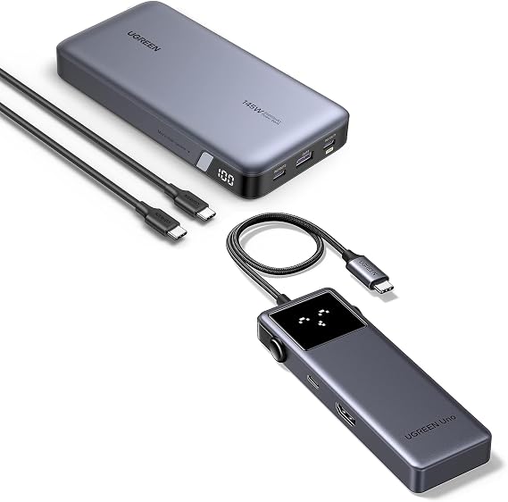 UGREEN Power Bank Bundle with Uno 6 in 1 USB-C Hub 10Gbps 4K@60Hz HDMI