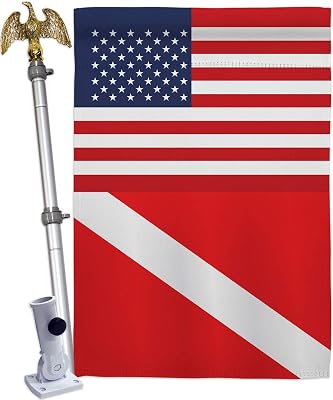 Americana Home & Garden US Divers Flag House Eagle Set Coastal Nautical Anchor Sailor Sea Shells Outdoor Summer Ocean Decoration Banner Small Garden Yard Gift Double-Sided, Made in USA