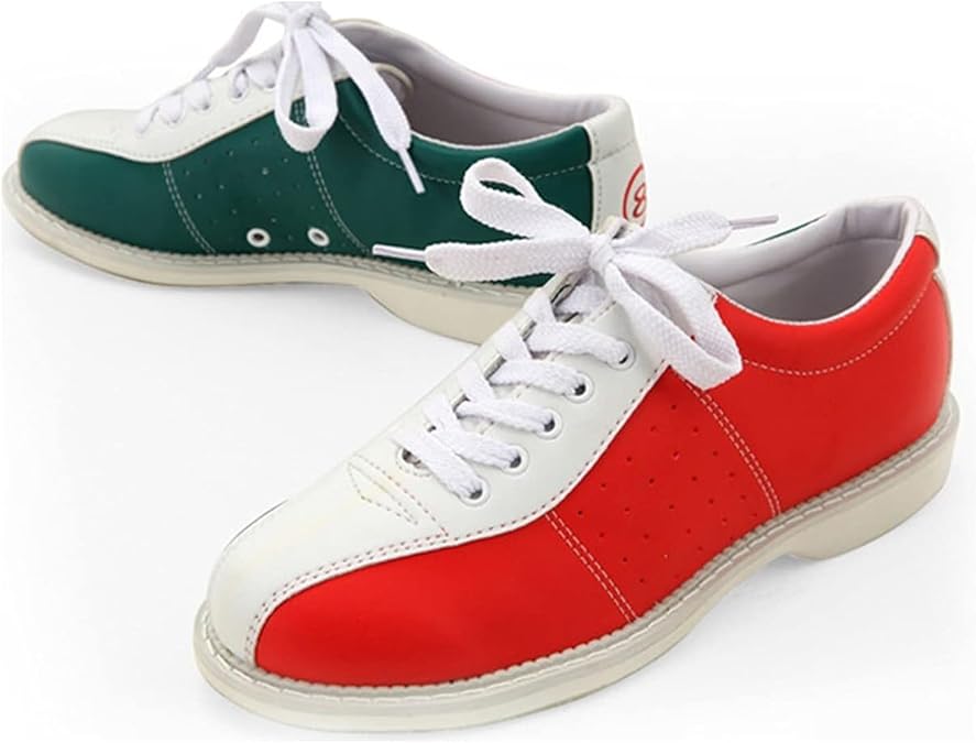 Mens Bowling Shoes, Lightweight Breathable Bowls Shoes Bowling Workout Trainers for Beginner,Red,13 14 Plus Size Shoes