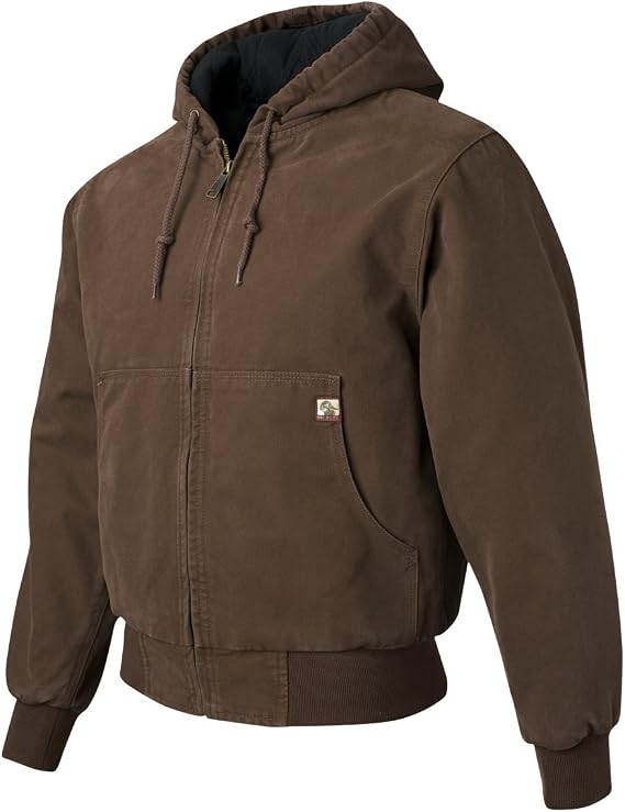 DRI Duck Men's 5020 / 5020T Cheyenne Hooded Boulder ClothTM Zip Up Work Wear Jacket with Tricot Quilt Lining