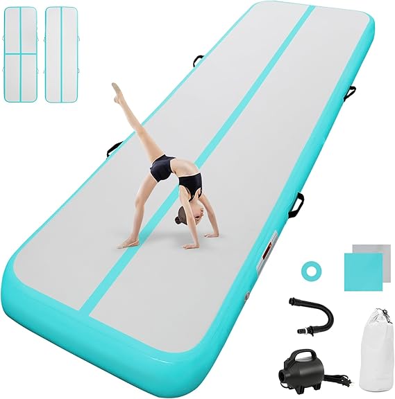 Inflatable Tumbling Gym Mat 10cm/20cm high 2M/3/4M/5M/6M/7M/8M/9M/10M/11M/12M Inflatable Air Gymnastics Mat Training Mats Gymnastics tumbling mat with Air Pump