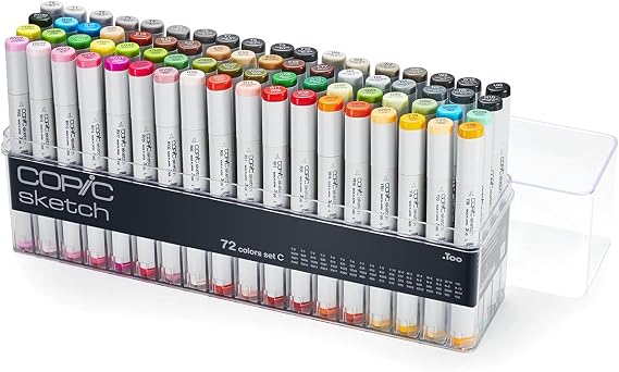 Copic Sketch, Ultra-blendable Alcohol Markers, 72pc Set C