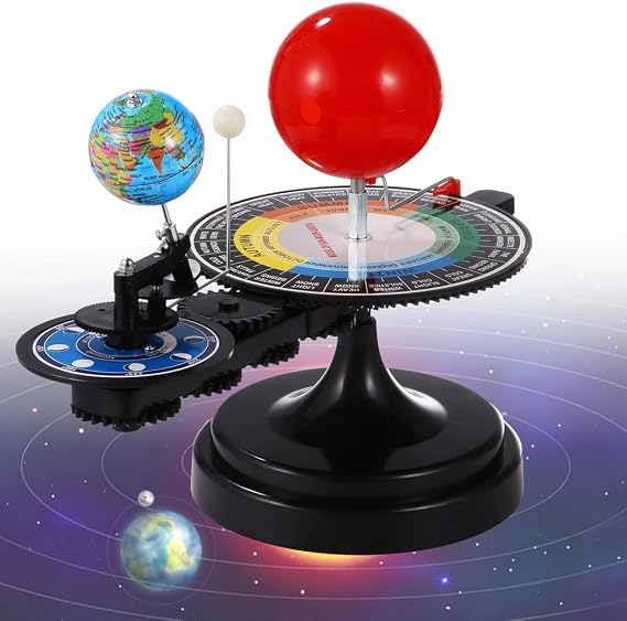 Solar System Science Model, Sun-Earth-Moon Orrery, Educational Kit with Light, Planetarium for Kids & Teens