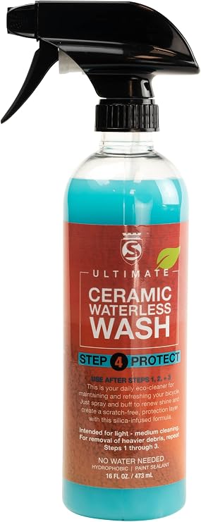 SILCA Ultimate SPA Ceramic Waterless Bike Cleaner - Pina Colada, 16oz Spray | Step 4: SiO2 ceramic formulation encapsulates and lifts dirt, waterless frame wash, spray bottle application