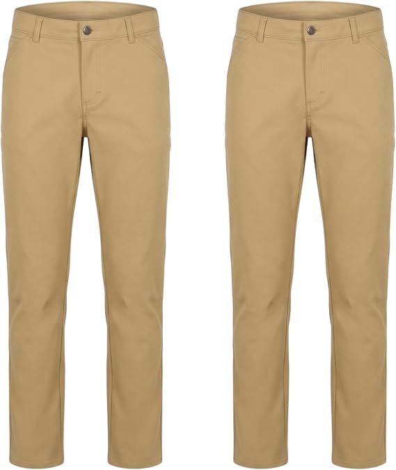 INGEAR Boys School Pants Soft Stretch Uniform Dress Pants for Daily School Wear, Activities & Special Events