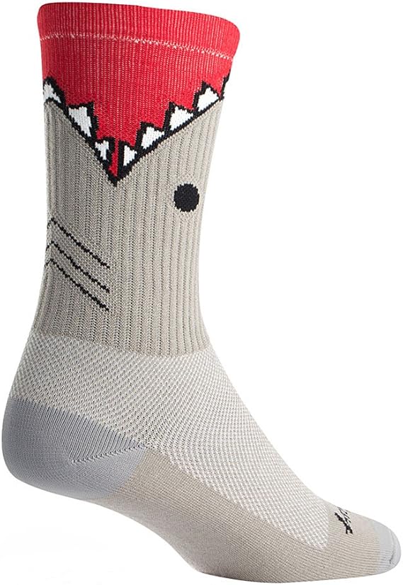 SockGuy, Bite Me, Crew Sock, Sporty and Stylish, 6 Inches - Small/Medium
