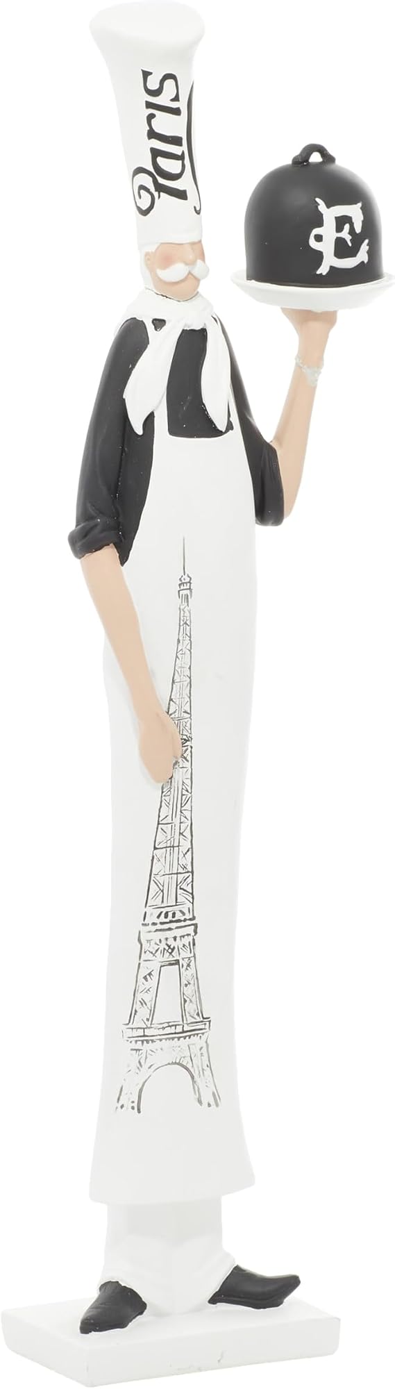 Deco 79 Polystone Chef Decorative Sculpture Home Decor Statue, Accent Figurine 5" x 3" x 20", White