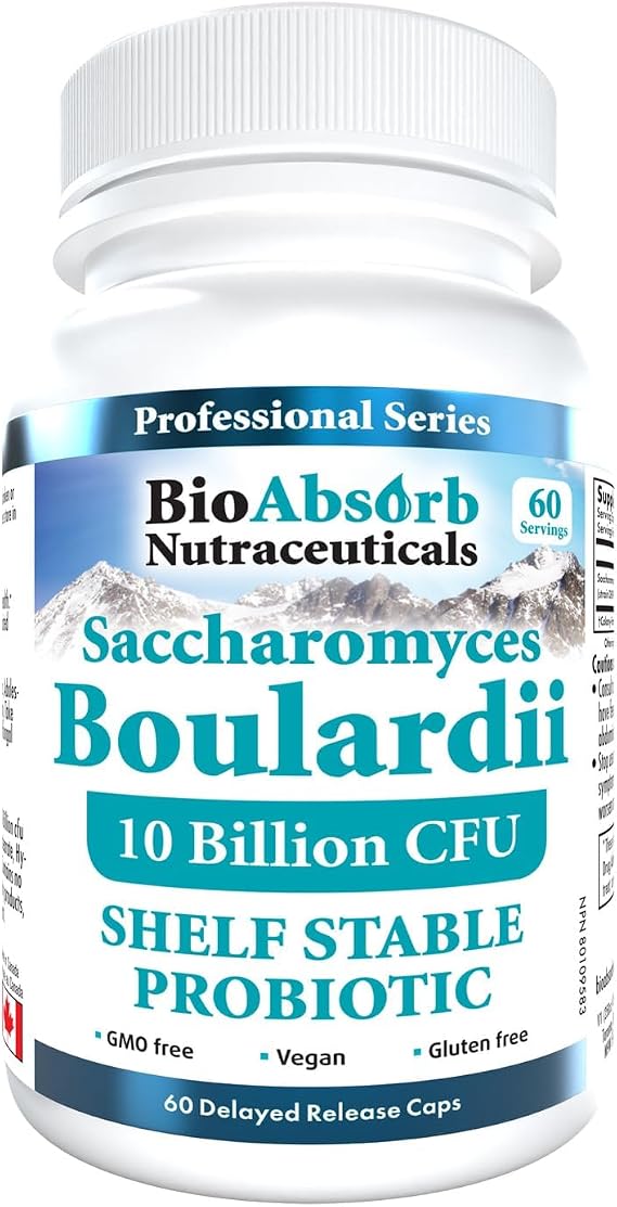 Bio Absorb Saccharomyces Boulardii Probiotic, 10 Billion CFU per Capsule