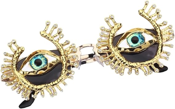 Rhinestone Funny disco rave trendy jersey shore y2k wrap around Party Unique Sunglasses Ladies Glasses