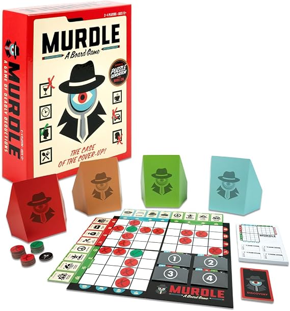 Goliath Games Presents: Murdle - The Board Game | Based on the Popular Puzzle Book | Clues, Codes, Mystery, Murdle | For 1+ Players Ages 14+