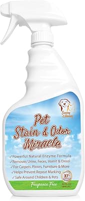 Sunny & Honey Pet Stain & Odor Miracle - Enzyme Cleaner for Dog and Cat Urine, Feces, Vomit, Drool Fragrance Free, 32 FL OZ
