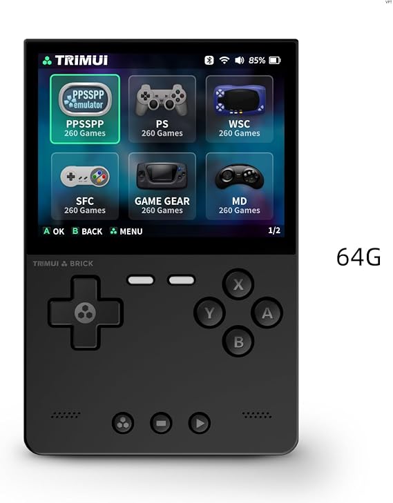 TRIMUI BRICK Handheld Game Console, Black 64G