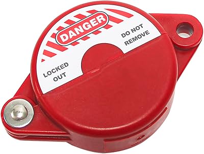 Wisamic Gate Valve Lockout - 1 inch to 2-12 inches with 38 inch Diameter Padlock Hole for Hose Bib Lock, Petroleum, Natural Gas Valve, Chemical Industry- Red