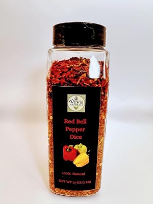 Vive Naturals 100% Natural, 16 oz 1 LB 16 oz, Red Bell Pepper Dice