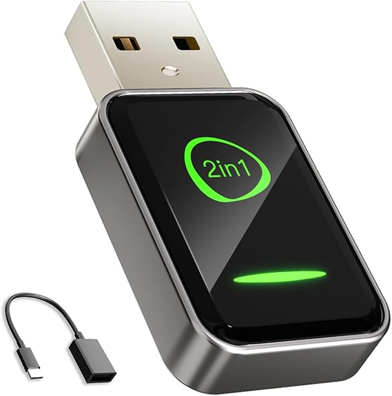2026 Upgraded Mini 2-in-1 Wireless CarPlay Android Auto Adapter USB A/C