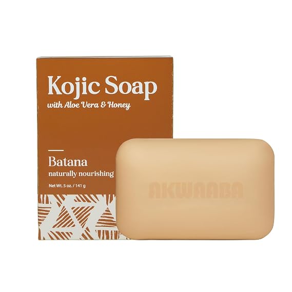 AKWAABA Kojic Acid Soap Bar (Batana) | 5 oz | Gently Cleansing Bar Soap | With Rice Water | For Daily Skin Care | 142 g