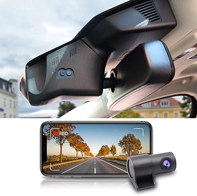 Fitcamx Front 4KRear 1080P Dash Cam Adapts for Jaguar F-Pace 2022-2025 Model 6321 P250 P340 P400 R-Dynamic S SVR X761, Dual HD Video, OEM Style, WiFi & APP, Loop Recording, G-Sensor, 128GB Card