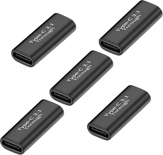 Pastall 5 Pack USB C Female to Female Adapter,10Gbps/100W/8K USBC Extender