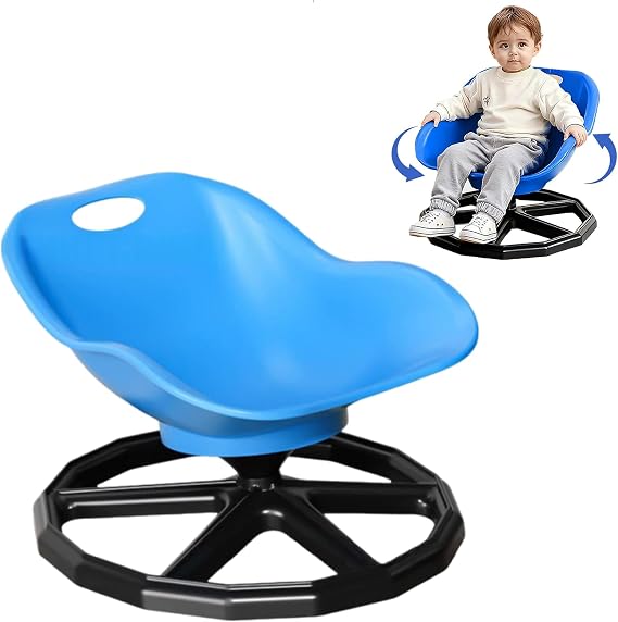 Spinning Chair For Autistic,52cm Seat Style Completely Wrapped Spin Sensory Chair With A Backrest Safer Sit And Spin Training Body Coordination Autism Sensory Equipment,Science Toy
