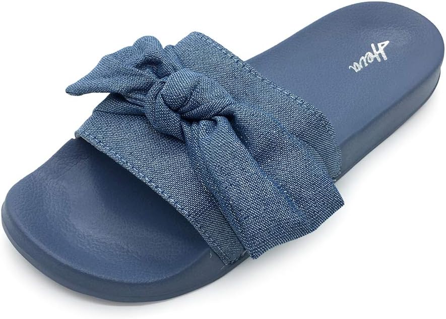 FUNKYMONKEY Women's Bowknot Slides Sandals Comfort Casual Beach Slippers