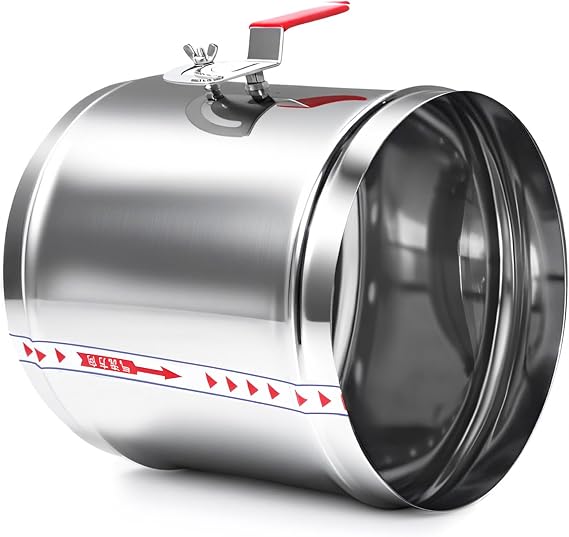 10" HVAC Duct Manual Volume Backdraft Damper, Stainless Steel Adjustment Handle, Airflow Control Valve for HVAC Ventilation System