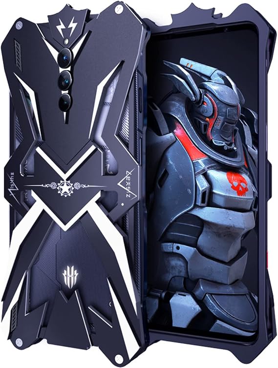 DAYJOY Cool Design Aluminum case Compatible with Nubia REDMAGIC 8 PRO+,Rock Punk Style Arm Shield Premium Aerospace Aluminum Metal Shockproof Bumper Frame Cover Case
