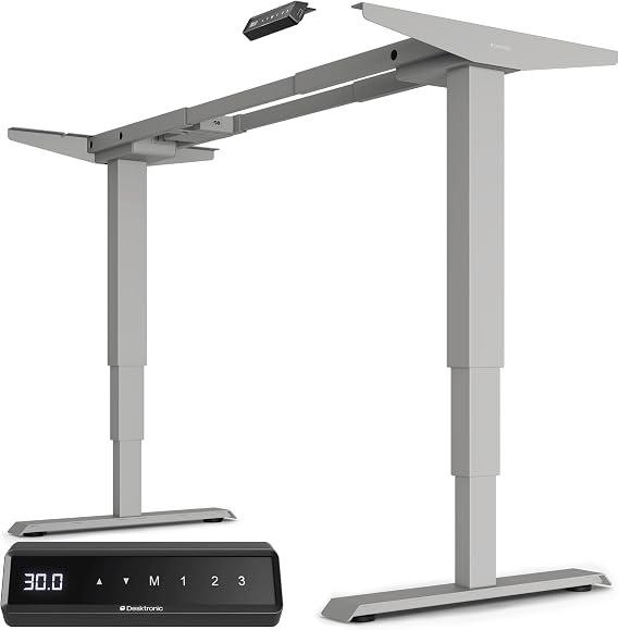 Desktronic Height Adjustable Standing Desk Frame Ergonomic Sit Stand Desk Frame, Electric Dual Motors 353 lbs, USB & USB-C Charging, Wobble-Free, Touchscreen, 3 Memory Presets, Anti-Collision