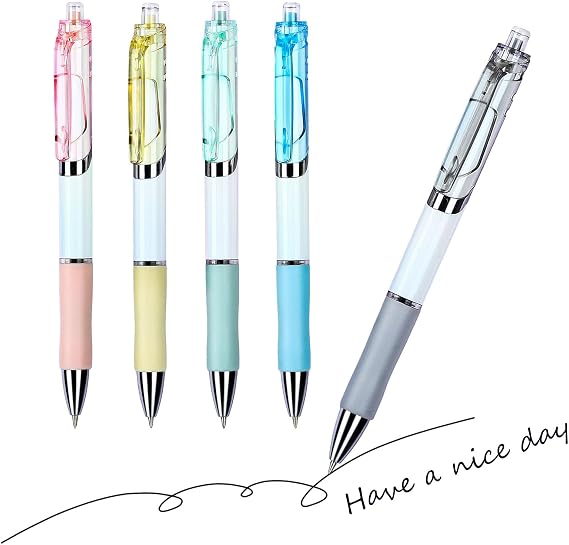 Gel Pens Black Ink 0.5mm, Retractable Smooth Writing Pens with Soft Grip, 5 Pack Gel Ink Pens for Journaling, Note Taking, Office & School & Home Daily Writing