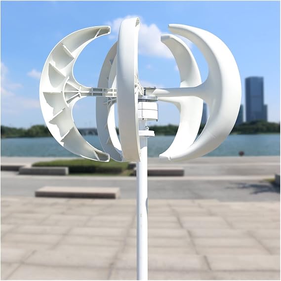 Wind Generator, 1000W Wind Turbine Lantern Wind Turbine Vertical Axis 12V 24V Motor Quick Start Home Farm Hybrid Street Light with MPPT Controller,Efficient(Bianco,Turbine Only,48V)