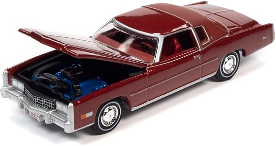 1975 Eldorado Firethorn Red Metallic with Rear Section of Roof Matt Dark Red Luxury Cruisers Limited Edition to 14910 Pieces Worldwide 1/64 Diecast Model Car by Auto World 64352-AWSP098B