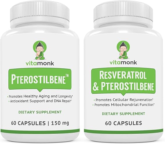 VitaMonk Longevity Duo - Resveratrol & Pterostilbene Power Pack