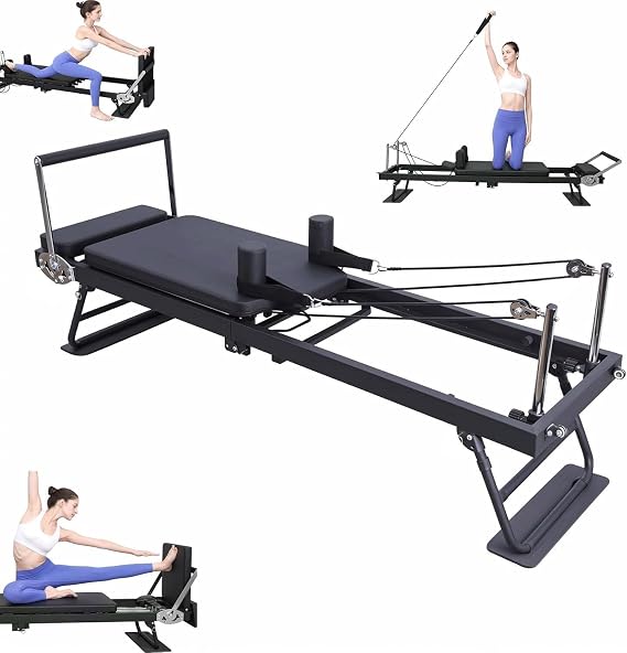 Pilates Machine, Home Folding Pilates Reformer Core Bed Training Machine, Pilates Exercise Equipment, Pilates Sitting Box, Springboard/Folding Pilates Reformer Home