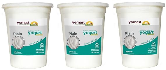 Yomast Organic Yogurt Plain 96oz (Pack of 3) Whole Milk, Probiotic-Rich, Thick & Creamy