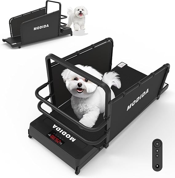 Dog Treadmill | Adjustable Speed 18km/h Pet Treadmill for Dogs | Indoor Dog Exercise & Training Machine | Quiet Home Pet Running Equipment with LED Display for Time, Distance & Calories