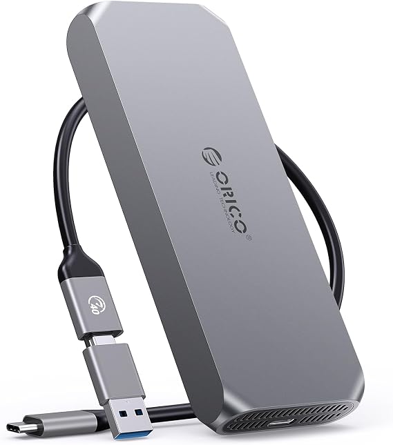 ORICO 40Gbps M.2 NVMe SSD Enclosure with Thermostatic Cooling Fan, Supports up to 8TB, Thunderbolt 4/3 & USB4 Compatible, Backward Compatible with USB 3.2/3.1, M-Key SSD-COM2