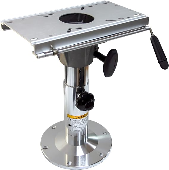 Aluminum Adjustable Height Locking Boat Seat Pedestal with Slide