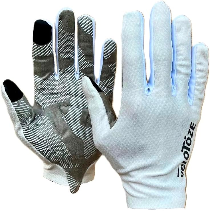 veloToze Gravel Trail Pro Gloves (White, Small)
