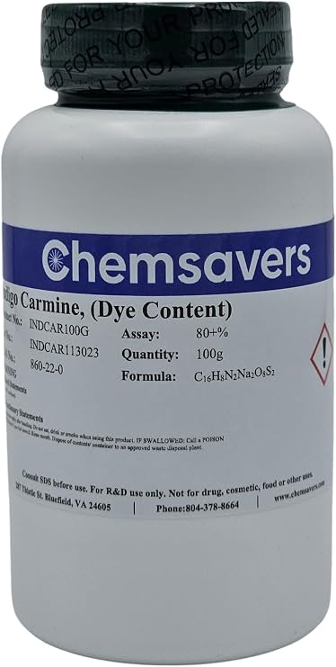 Indigo Carmine, 80+% (Dye Content), 100g