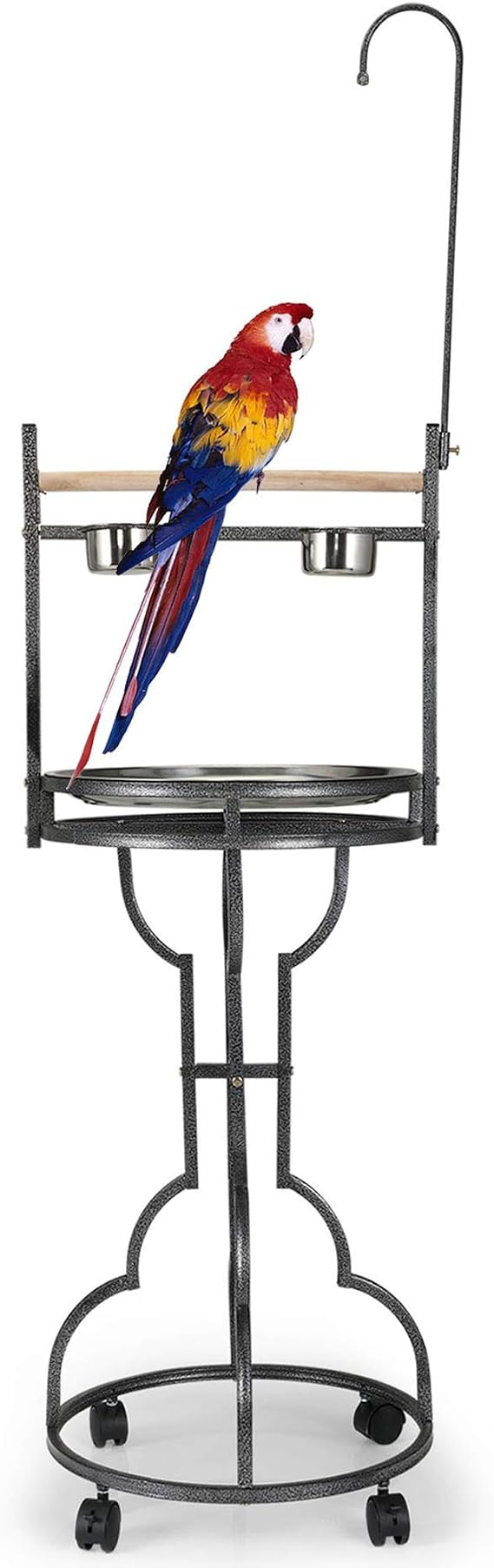 COZIWOW 72" Parrot Stand, Stainless Steel Bird Playground with Wheels