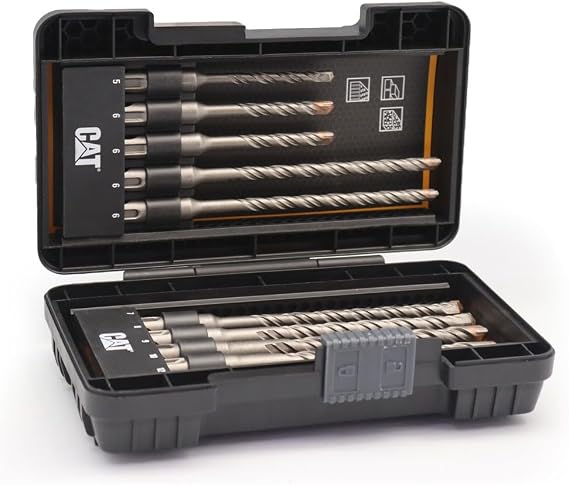 CAT DA03901 Tungsten Karbür SDS-Plus Beton Matkap Uç Seti, 10 Parça