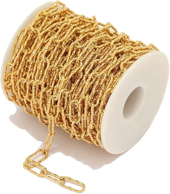 GIOTEL Beading 1 Meter Stainless Steel Necklaces Chain Gold Color Cross Link Chains Earrings Accessories DIY Jewelry Gifts Making Jewelry Production Chain (Color : Gold Color)