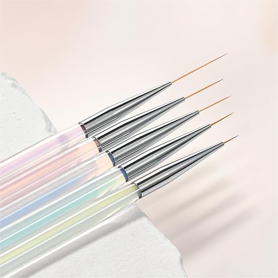 GAOY 5Pcs Nail Art Liner Brushes, Professional Painting Art Pen Set, Nail Design Tools for French Liner, Thin Details and Fine Drawing
