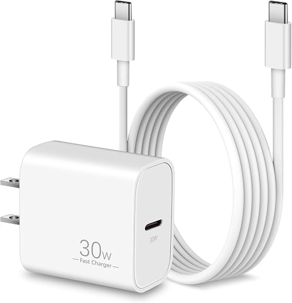 30W USB C Fast Charger for MacBook Neo/Air 13/12 inch M1/M2 2022 2020 2019 | 2018 Laptop, iPhone 17/16/15 Pro Max, iPad Air/Pro 12.9/11 inch, Type C Wall Fast Charging Block + 6FT USB-C Power Cable Cord