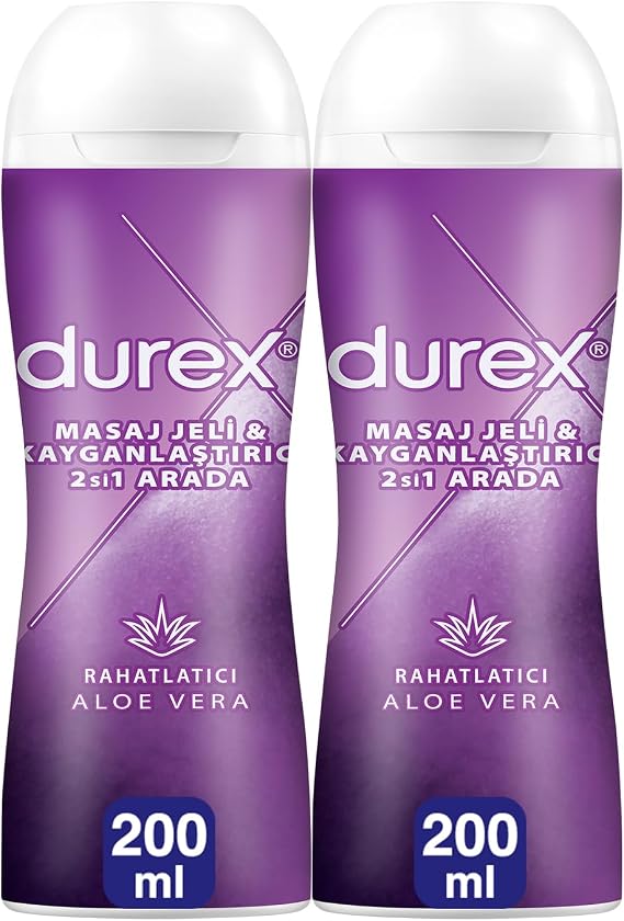 Durex Play Lubricant & Massage Gel Aloe Vera, 200 ml 1 Pack (1 x 1 Piece) x2