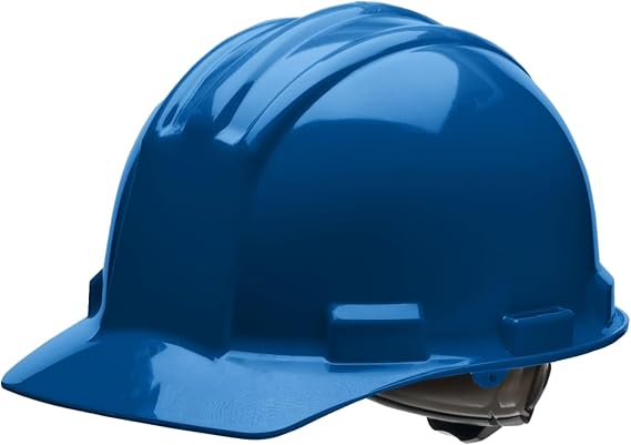 Bullard 3-Rib S51 Flat Front Cap Style Safety Hard Hat with 4-Point Ratchet Suspension and Cotton Brow Pad