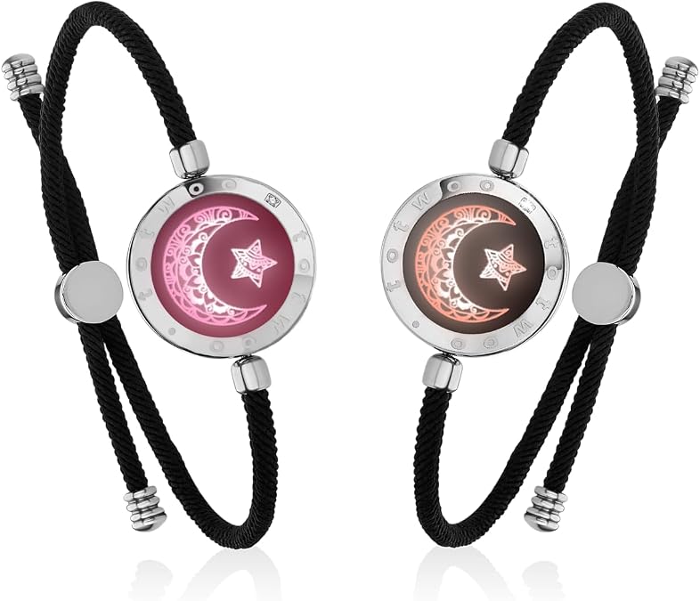 TOTWOO Sun and Moon Long Distance Touch Bracelets for Couples