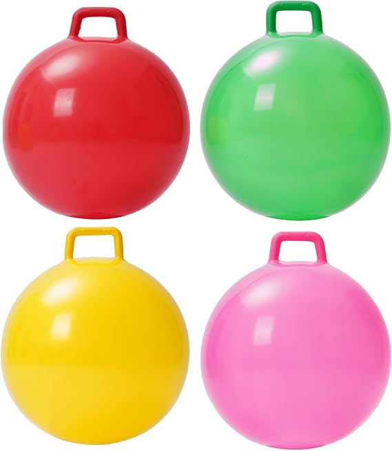 4P Bouncy Balls with Handle,18in Hopper Ball for Kids Jumping Toys Children